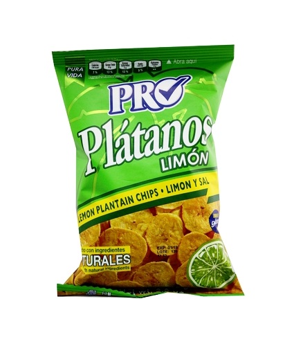 Chips di platano salate al limone PRO 85g. Chips di platano salate al limone PRO 85g.